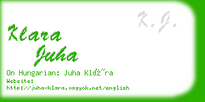 klara juha business card